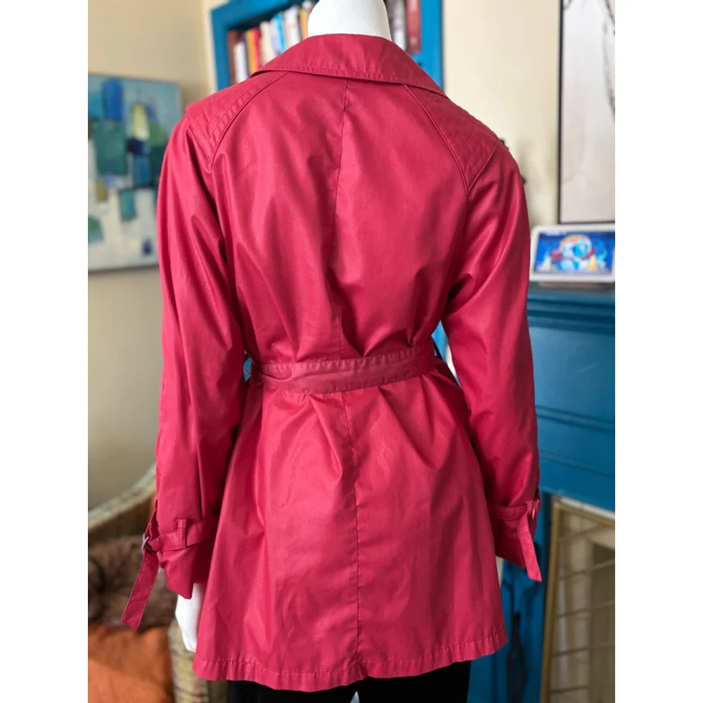 Vintage Totes II Red Trench Coat Size 8 - Picture 2 of 5